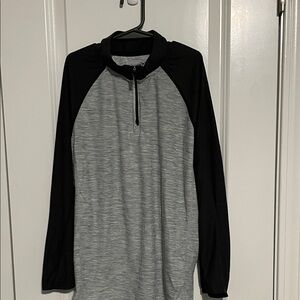 Old Navy Black and Gray Quarter-Zip Pullover
